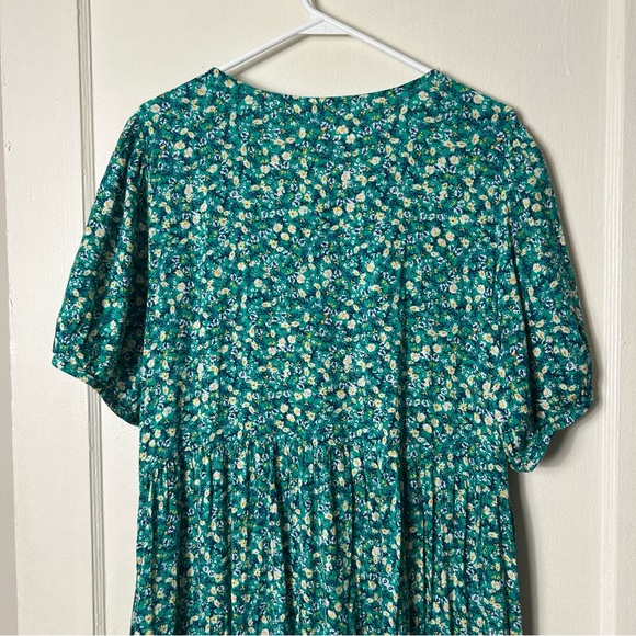 Old Navy green floral tiered maxi prairie dress womens XL - Picture 7 of 10